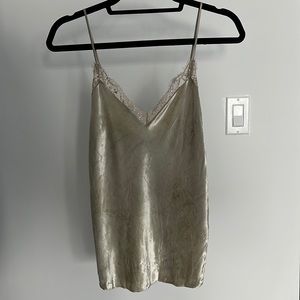 Polo Ralph Lauren Gray Velvet Lace Camisole Cami